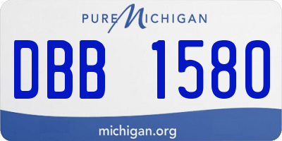MI license plate DBB1580