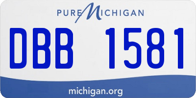 MI license plate DBB1581
