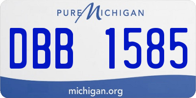 MI license plate DBB1585