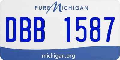 MI license plate DBB1587