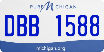 MI license plate DBB1588