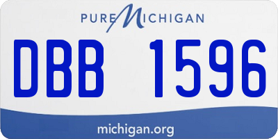 MI license plate DBB1596
