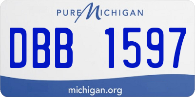 MI license plate DBB1597