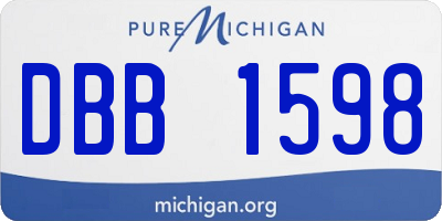 MI license plate DBB1598