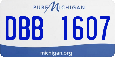 MI license plate DBB1607