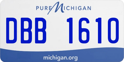 MI license plate DBB1610