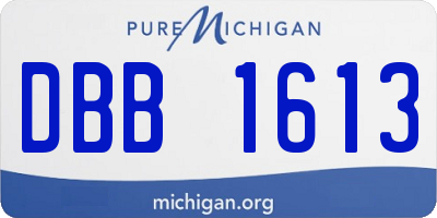 MI license plate DBB1613