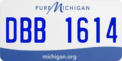MI license plate DBB1614