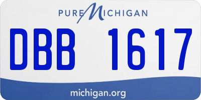 MI license plate DBB1617