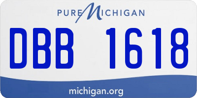 MI license plate DBB1618
