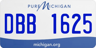 MI license plate DBB1625