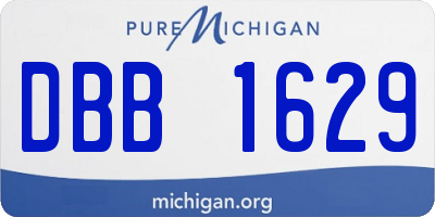 MI license plate DBB1629