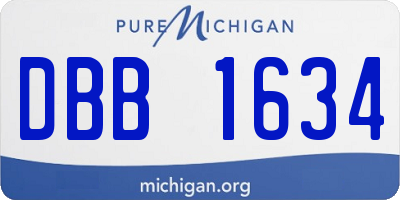 MI license plate DBB1634