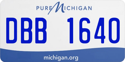 MI license plate DBB1640