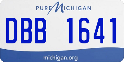 MI license plate DBB1641