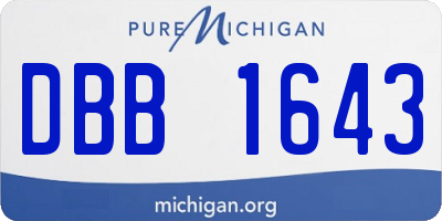 MI license plate DBB1643