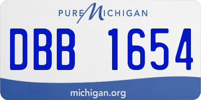 MI license plate DBB1654