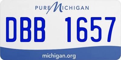 MI license plate DBB1657