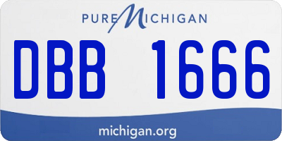 MI license plate DBB1666