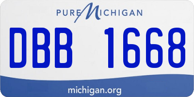 MI license plate DBB1668