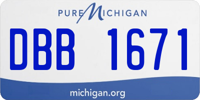 MI license plate DBB1671
