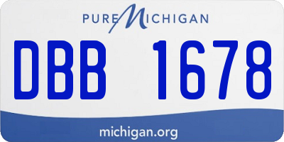 MI license plate DBB1678