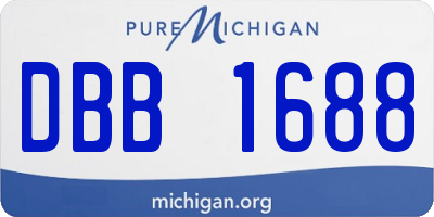 MI license plate DBB1688