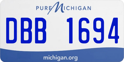 MI license plate DBB1694