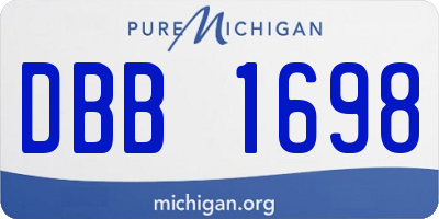 MI license plate DBB1698