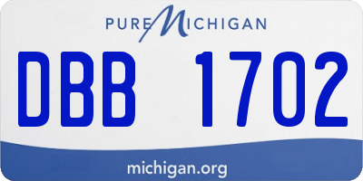 MI license plate DBB1702