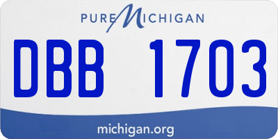 MI license plate DBB1703