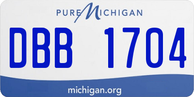 MI license plate DBB1704