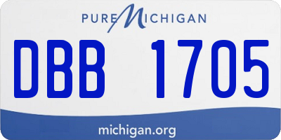 MI license plate DBB1705