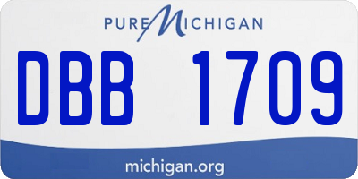MI license plate DBB1709