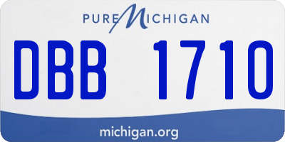 MI license plate DBB1710