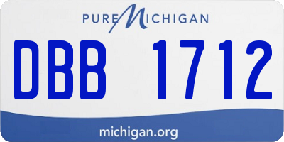 MI license plate DBB1712