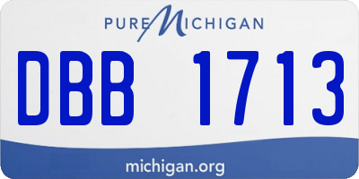 MI license plate DBB1713