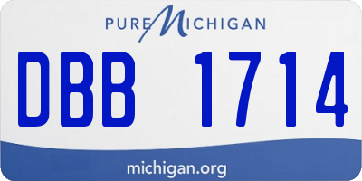 MI license plate DBB1714