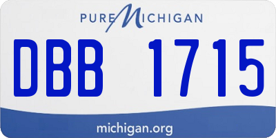MI license plate DBB1715