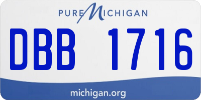 MI license plate DBB1716