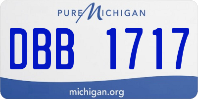 MI license plate DBB1717