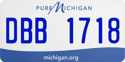 MI license plate DBB1718