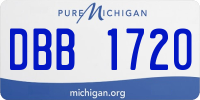 MI license plate DBB1720