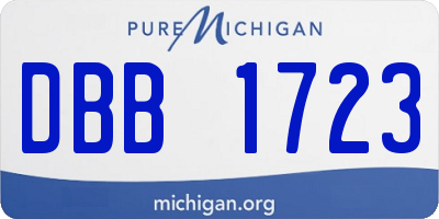 MI license plate DBB1723