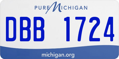 MI license plate DBB1724