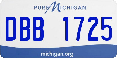 MI license plate DBB1725