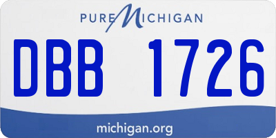MI license plate DBB1726
