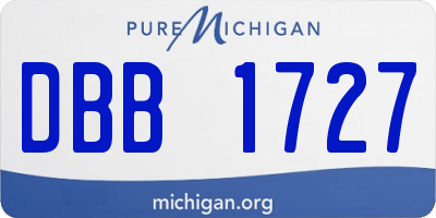 MI license plate DBB1727