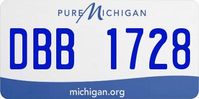 MI license plate DBB1728