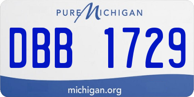 MI license plate DBB1729
